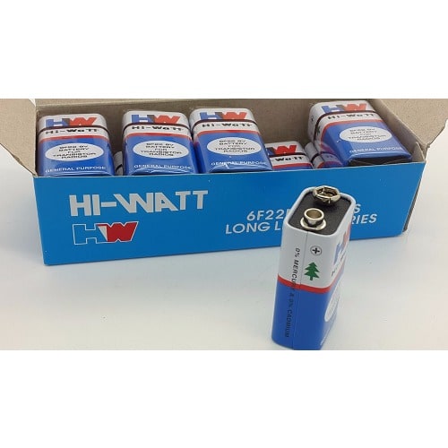 Pack of 10 Hiwatt Battery - 9V