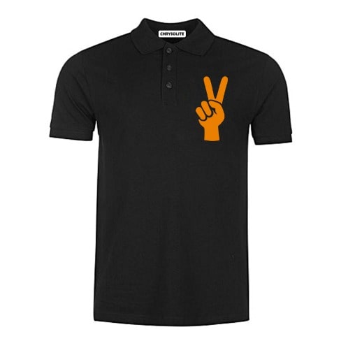 Peace Hand Polo Flock Tshirt