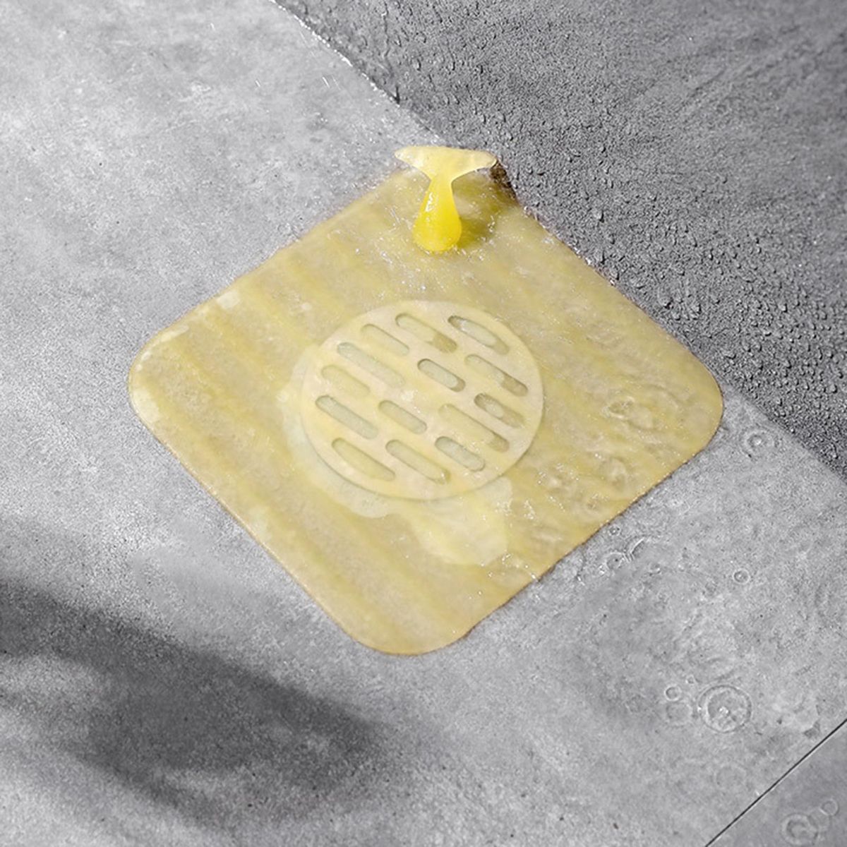 Tap Rinseable Drain Cover Whale Tail Shower Drain Cover Rubber Floor Yellow