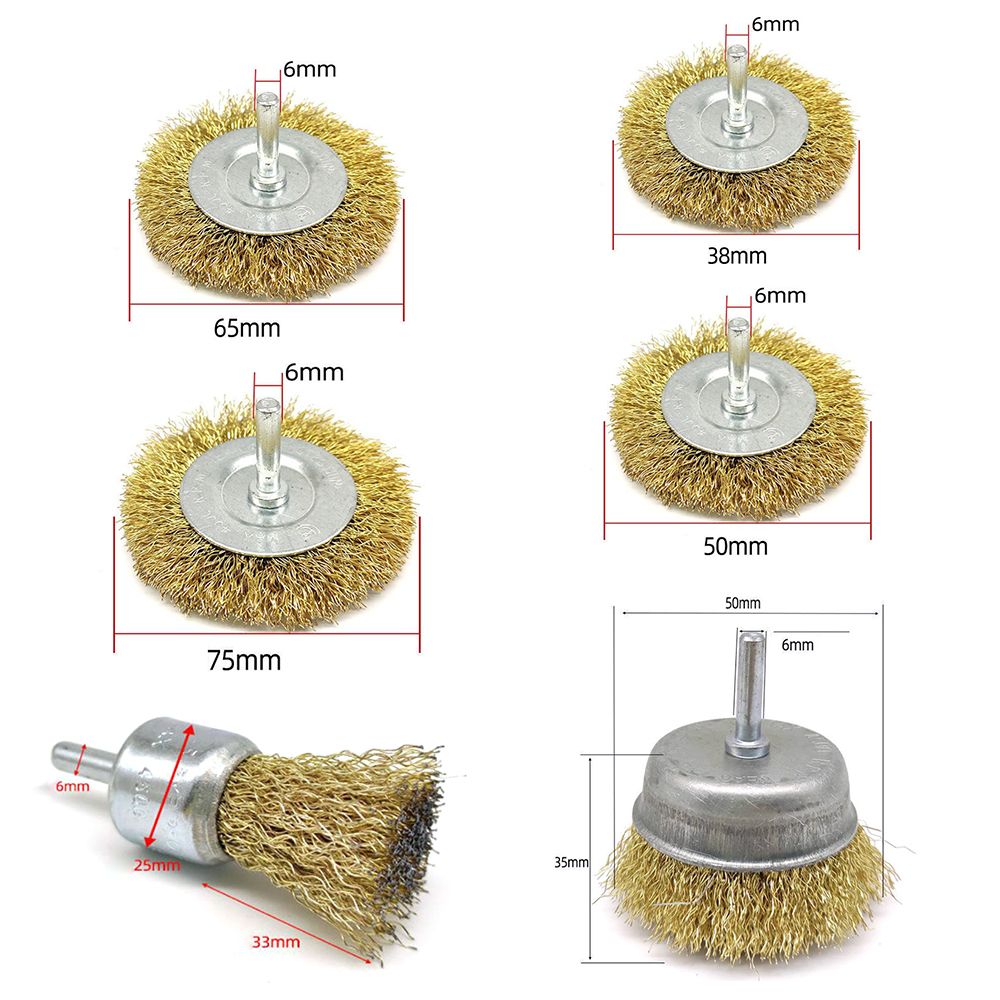 6pcs  Wire Brush Wheel Cup Brush For Rotary Tool Polishing