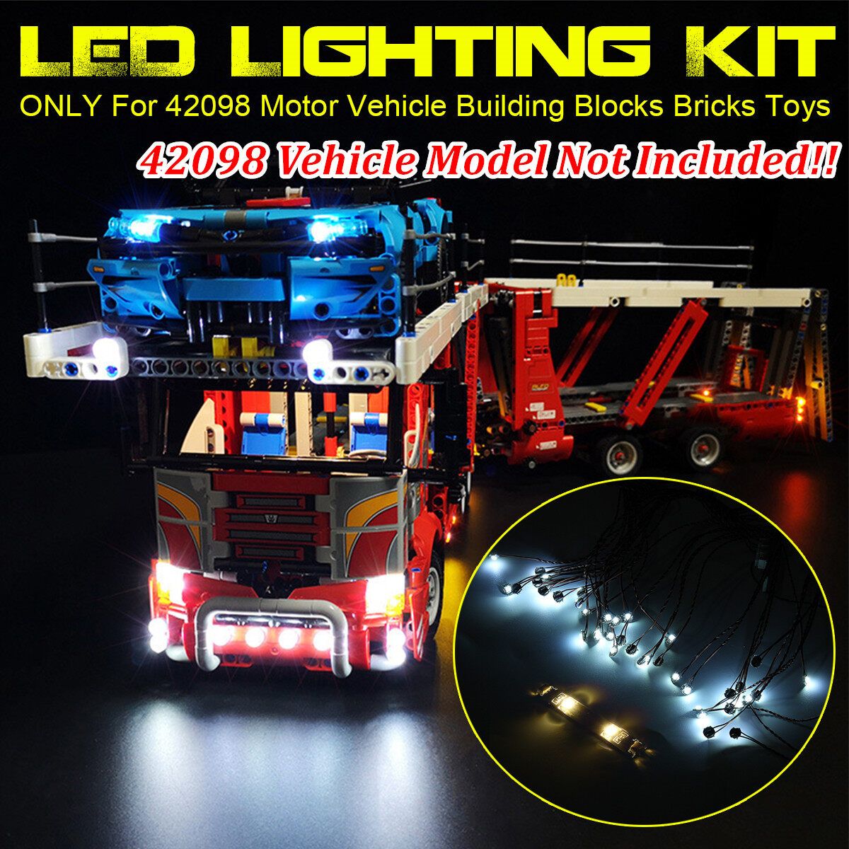 LED Light Lighting Kit For LEGO 42098 Motor Vehicle Bricks Toys
