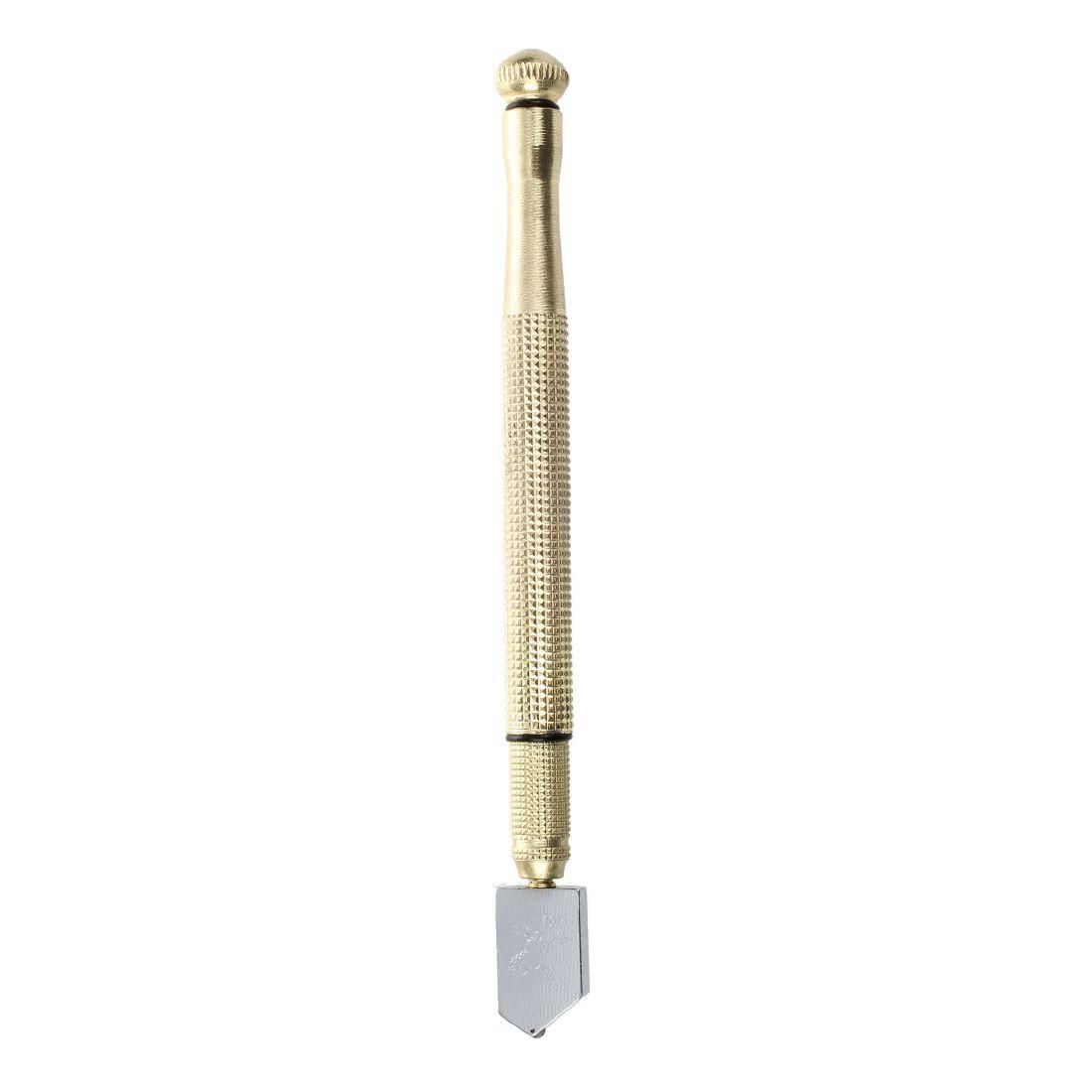 Gold Tone Metal Nonslip Handle Oil Feed Glass Cutter 10mm-20mm