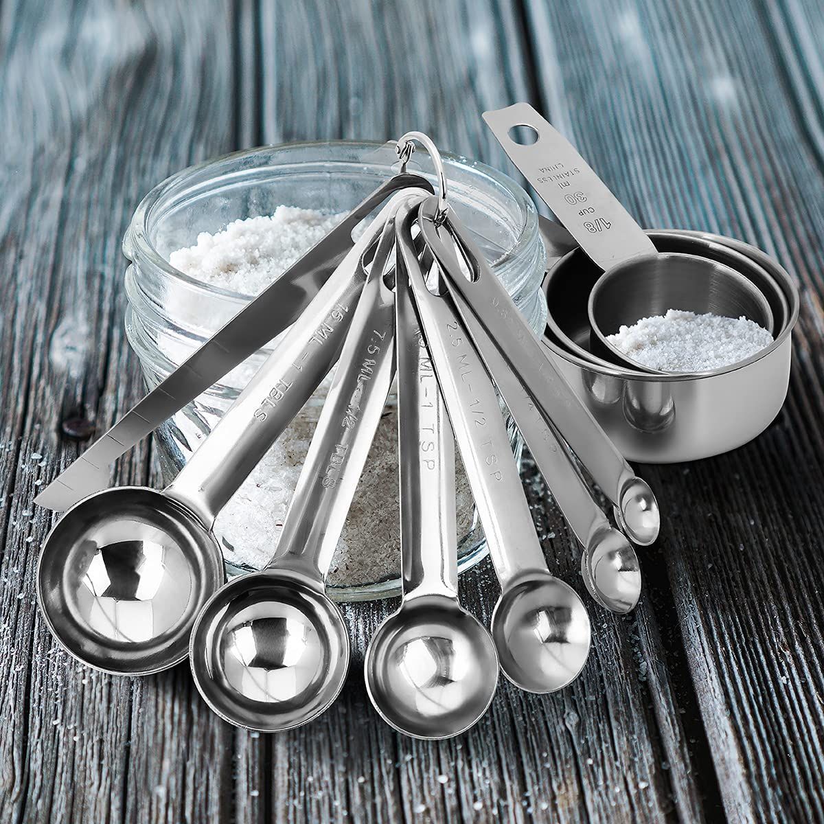 13 Piece Measuring Cups And Spoons Set, 1 Coffee Scoop Clip