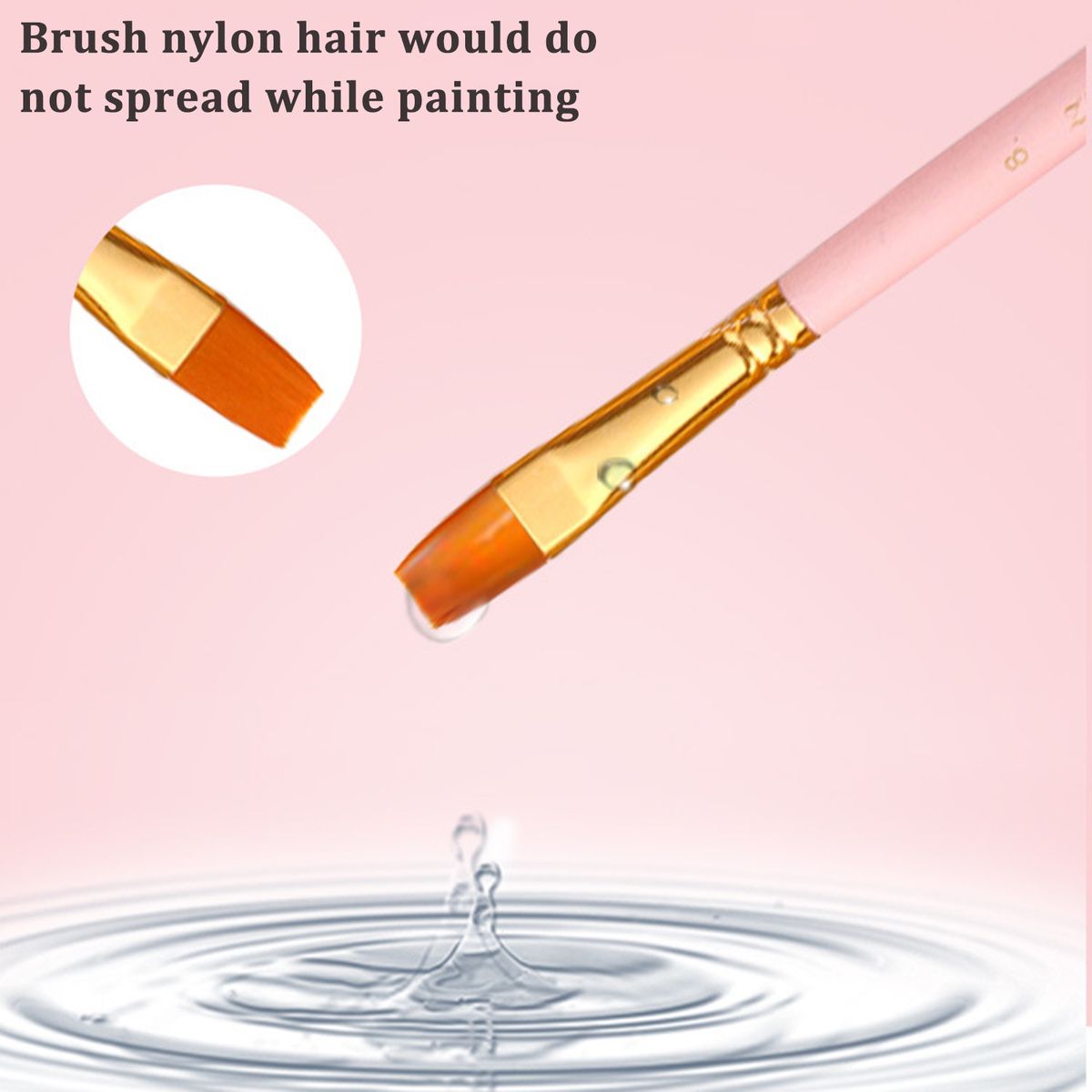 10pcs Nylon Hair Paint Brush Set Face Nail Art Round Pointed