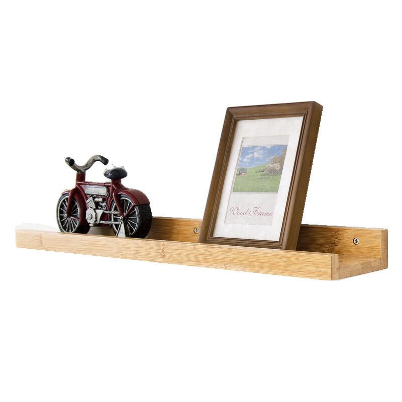 Wall-mounted Stable U-shaped Bamboo Wood Storage Shelf