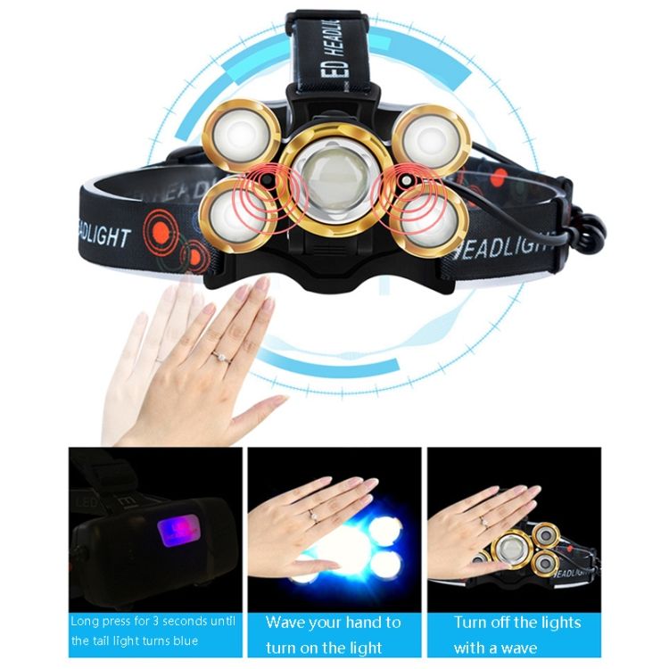 Headlight, Colour: Golden Induction (2 Batteries 1 Charger)