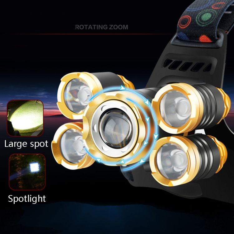Headlight, Colour: Golden Induction (2 Batteries 1 Charger)