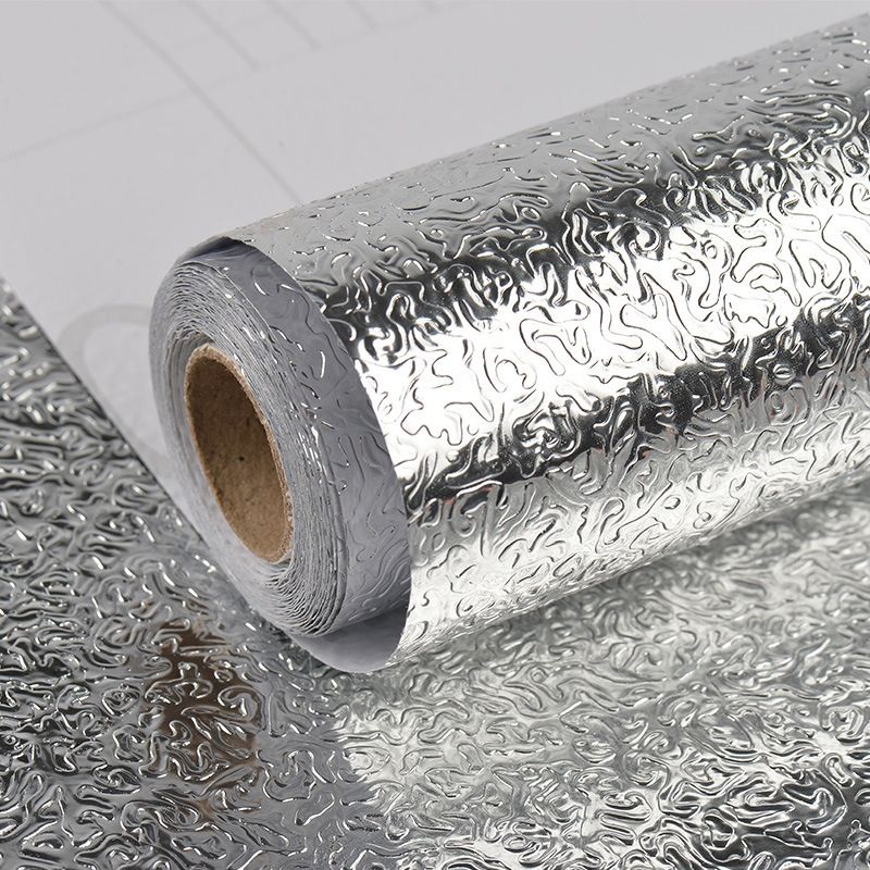 Kitchen Wall Stove Aluminum Foil Oil-proof Stickers Anti-fouling High-temperature Self-adhesive Croppable Wallpaper Wall Sticker, Size:60cmx5m(Frosted Tinfoil)