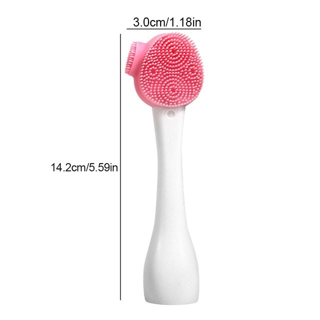 7 PCS Cleansing Brush Pink White Single Head