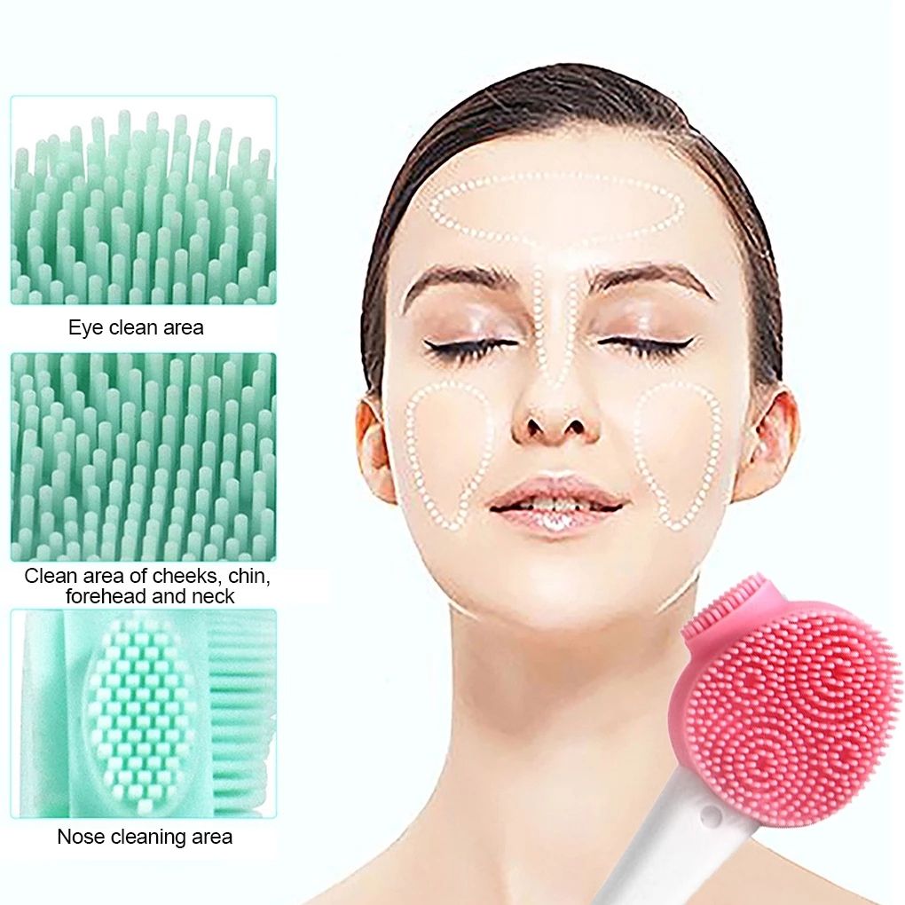 7 PCS Cleansing Brush Pink White Single Head