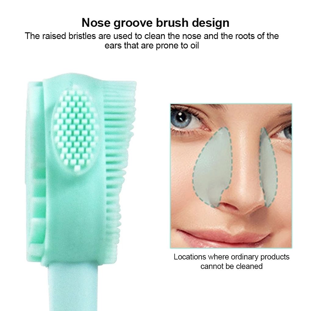 7 PCS Cleansing Brush Pink White Single Head