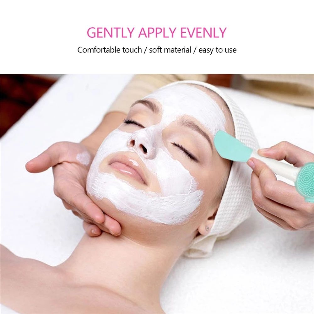 7 PCS Cleansing Brush Pink White Single Head