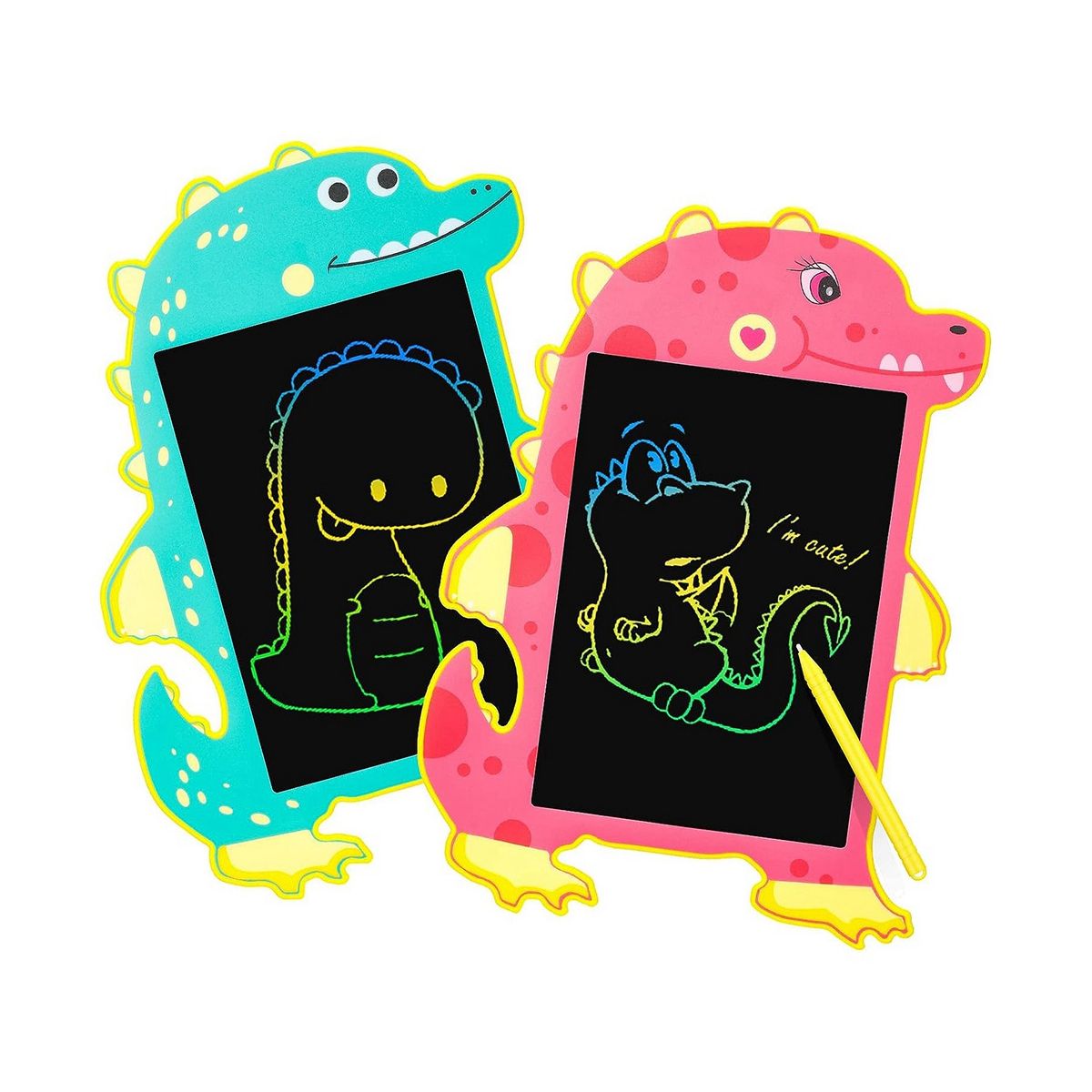 Pink Dinosaur Toy LCD Writing Tablet Pad Children Drawing Tablet