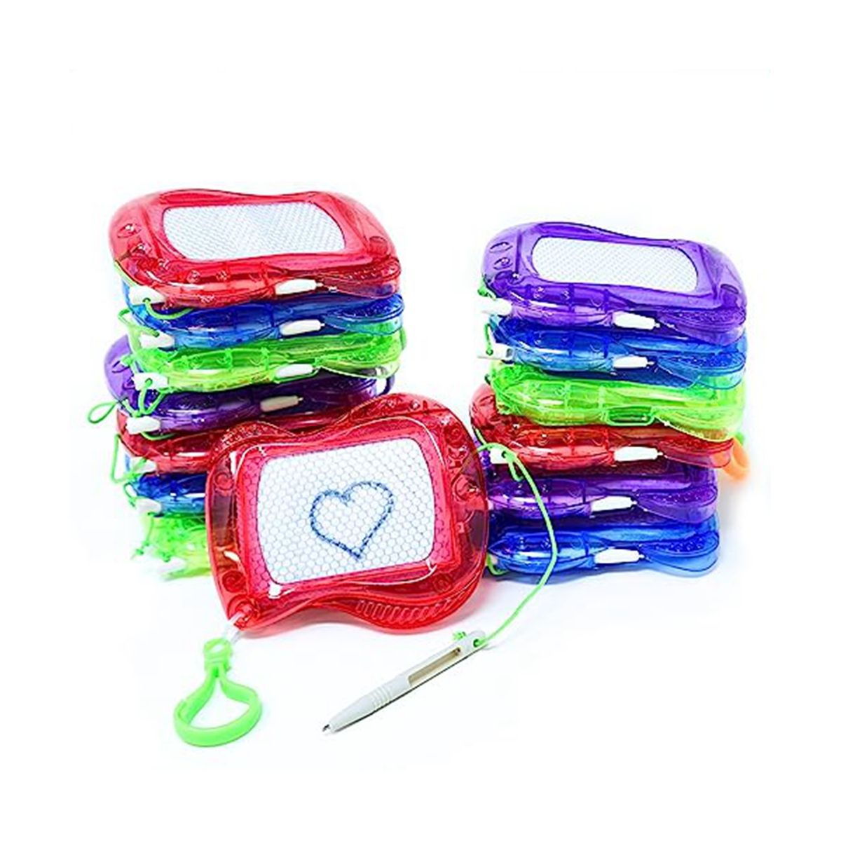 12 Pack Mini Drawing Board for Kids Bulk Backpack Keychain Clip