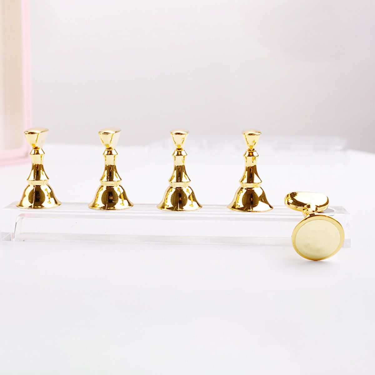 Nail Tips Display Stand Checkerboard Chessman-Plating Pink*