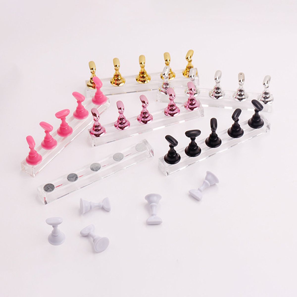 Nail Tips Display Stand Checkerboard Chessman-Plating Pink*