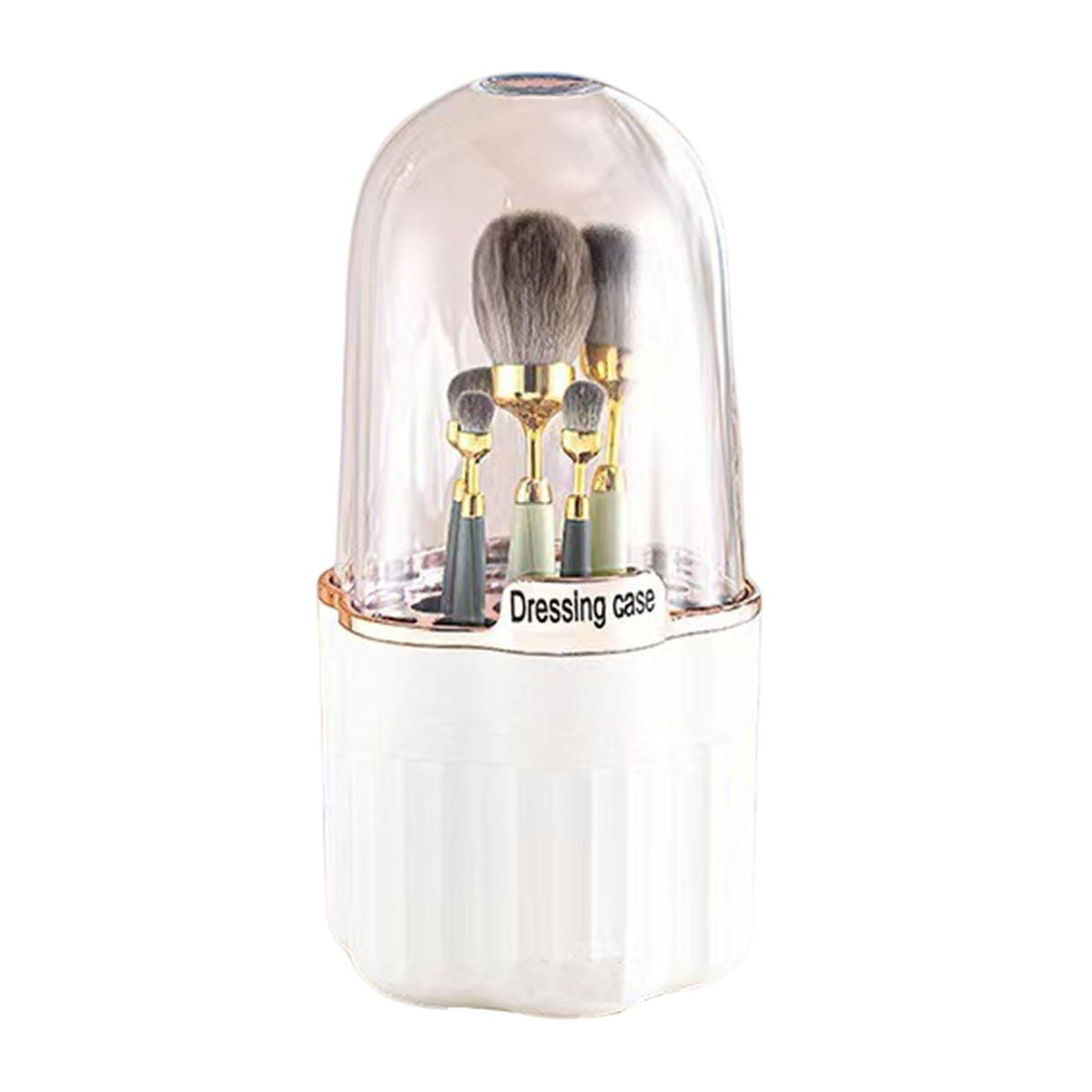 Rack Rotating Cosmetic Brush Box White