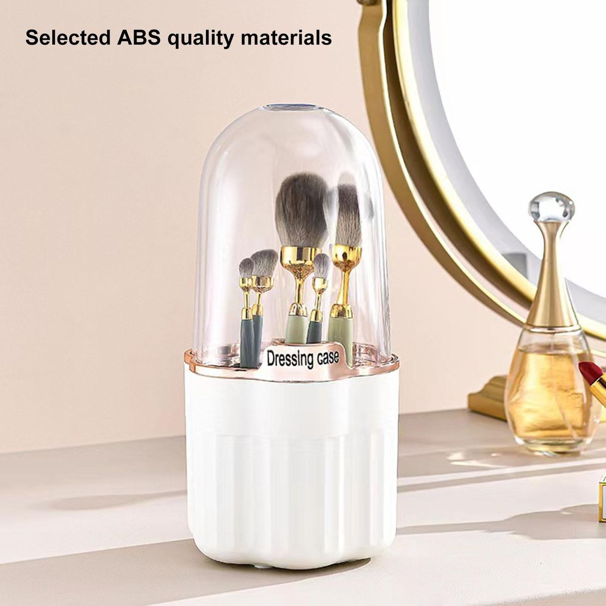 Rack Rotating Cosmetic Brush Box White