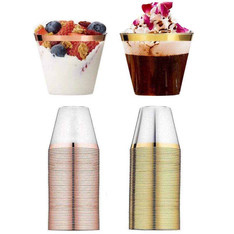 20Pcs 9OZ Portable Disposable Plastic Cups Tableware-Silver