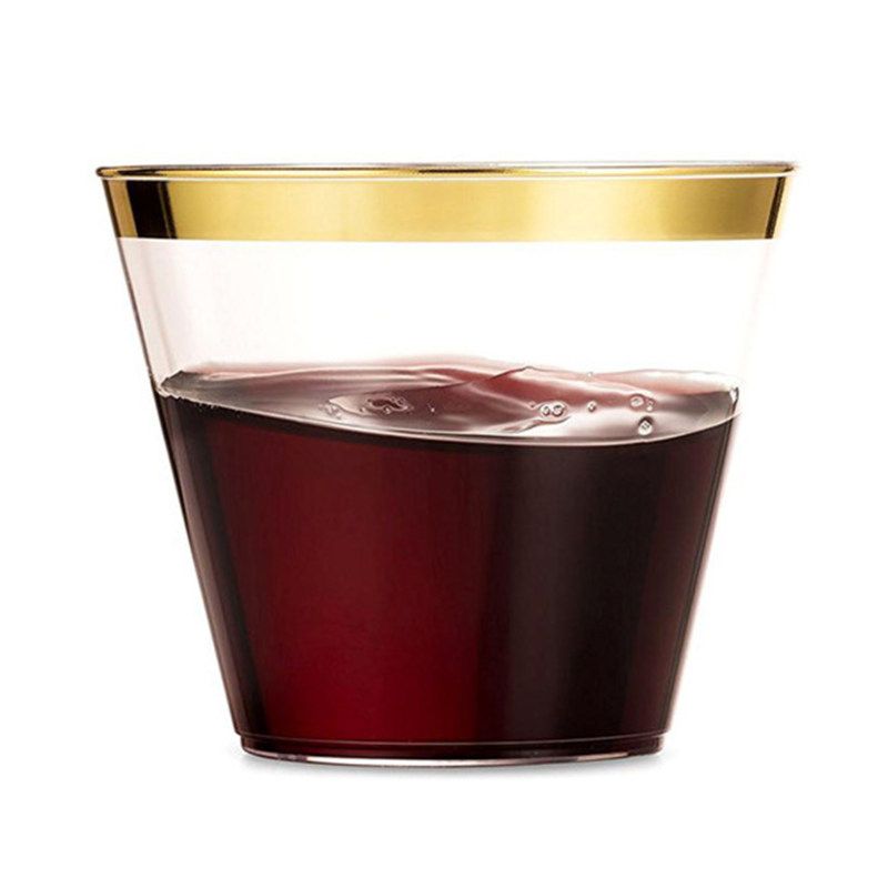 20Pcs 9OZ Portable Disposable Plastic Cups Tableware-Silver
