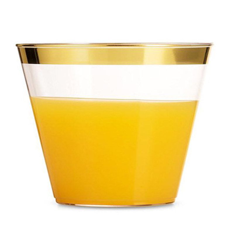 20Pcs 9OZ Portable Disposable Plastic Cups Tableware-Silver
