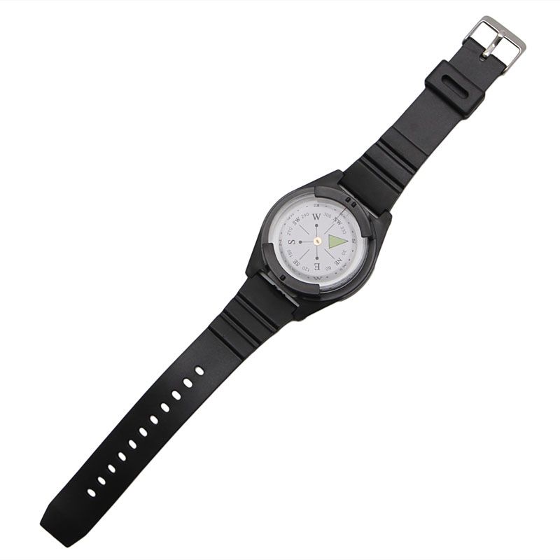 1pc Military Tactical Wrist Compass Outdoor Black Band