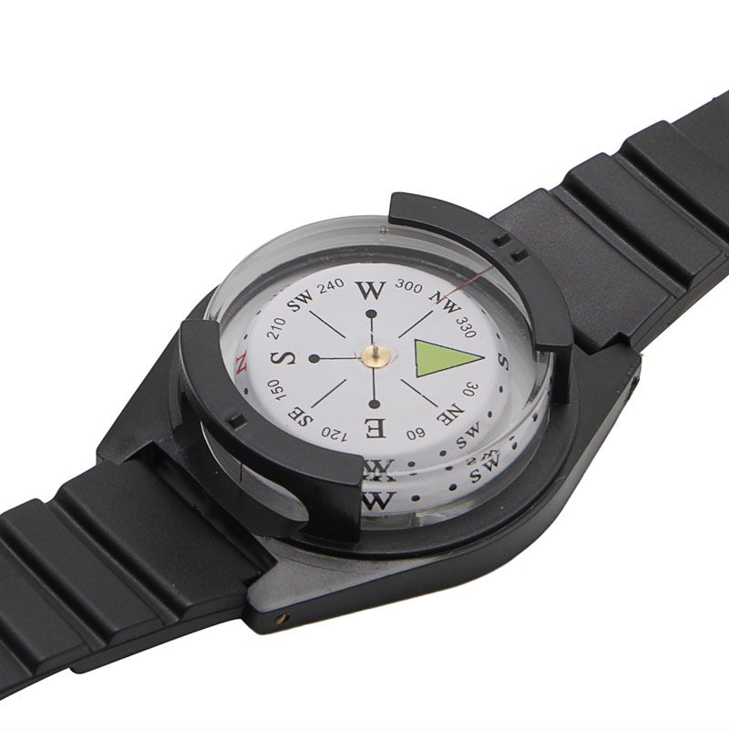 1pc Military Tactical Wrist Compass Outdoor Black Band