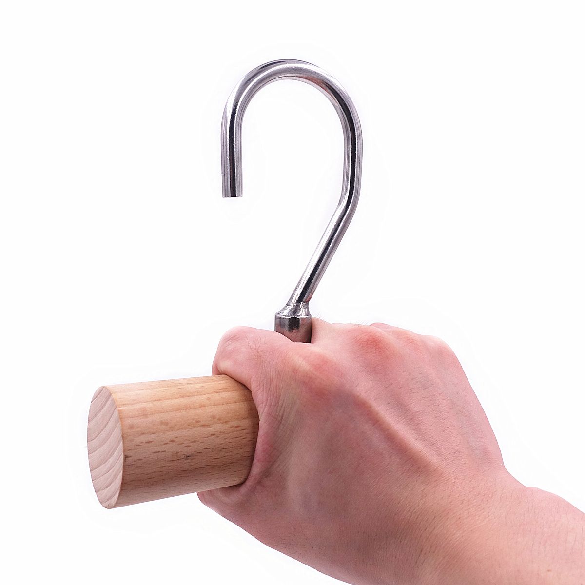 1 Pair Pull Up Workout Grips Wooden Heavy Duty Bar With Hook For Weight Lifting Deadlift Arm