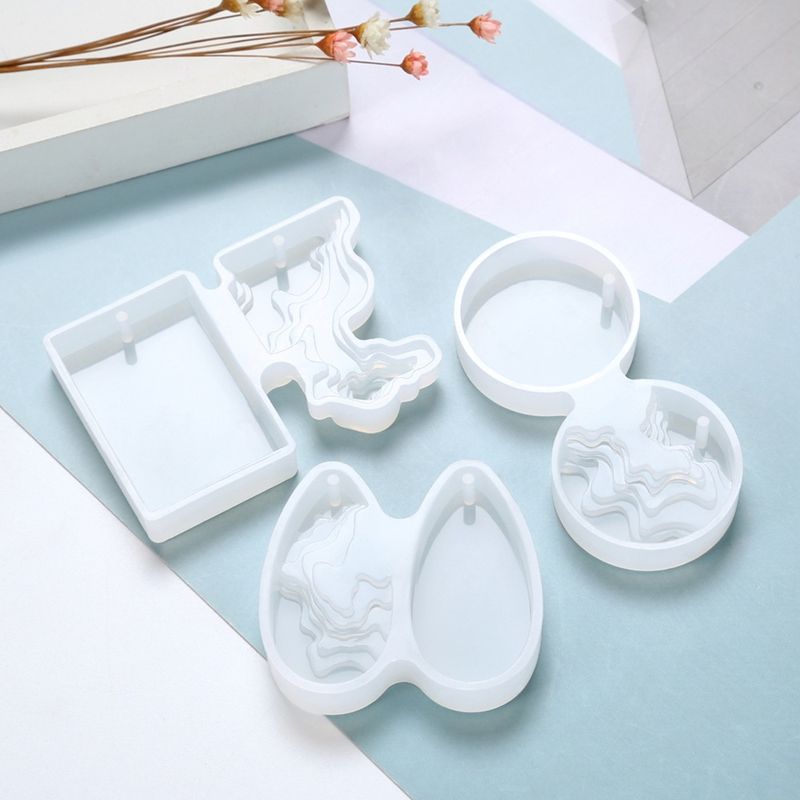 3Pcs Silicone Round Teardrop Mould Resin-Transparent
