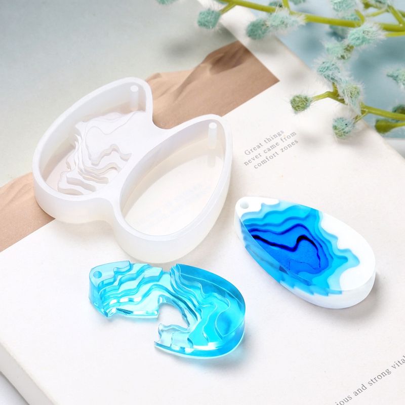 3Pcs Silicone Round Teardrop Mould Resin-Transparent