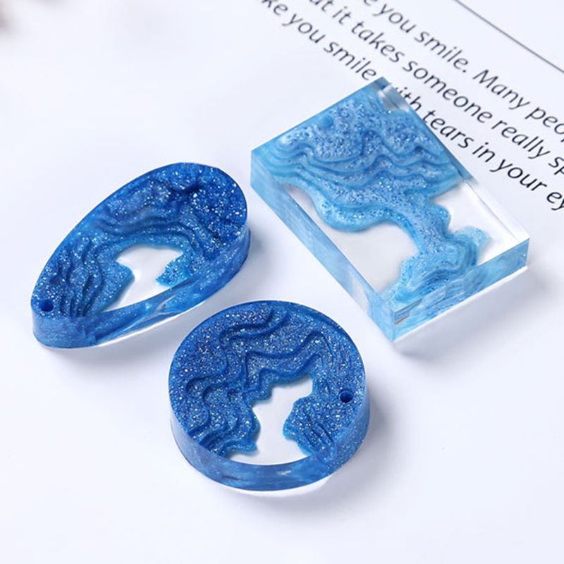 3Pcs Silicone Round Teardrop Mould Resin-Transparent
