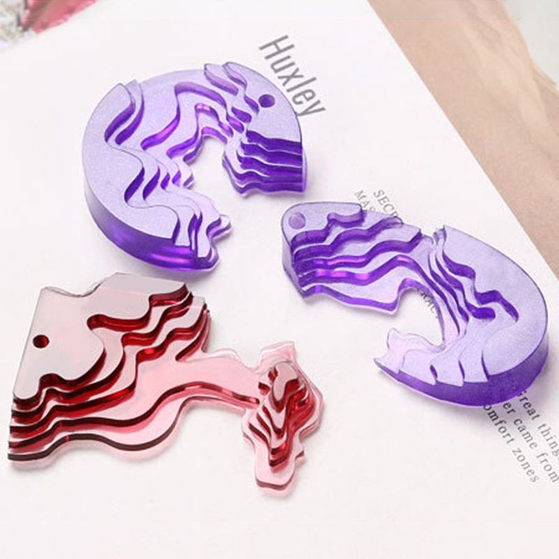 3Pcs Silicone Round Teardrop Mould Resin-Transparent