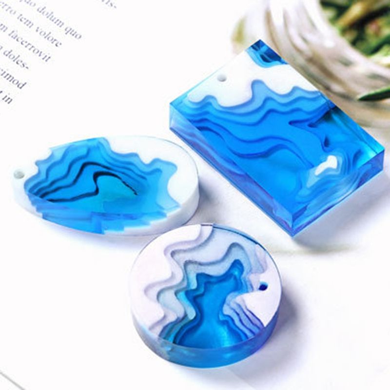 3Pcs Silicone Round Teardrop Mould Resin-Transparent