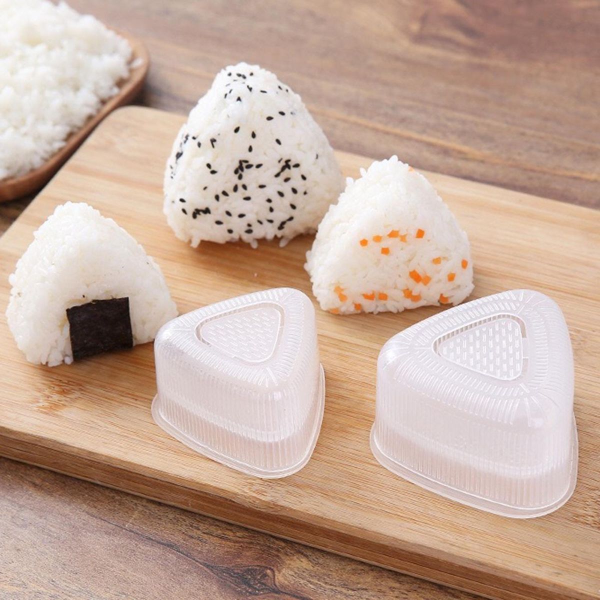 2Pcs Sushi Mold Bento Rice Ball Triangular Press Sushi Mold White