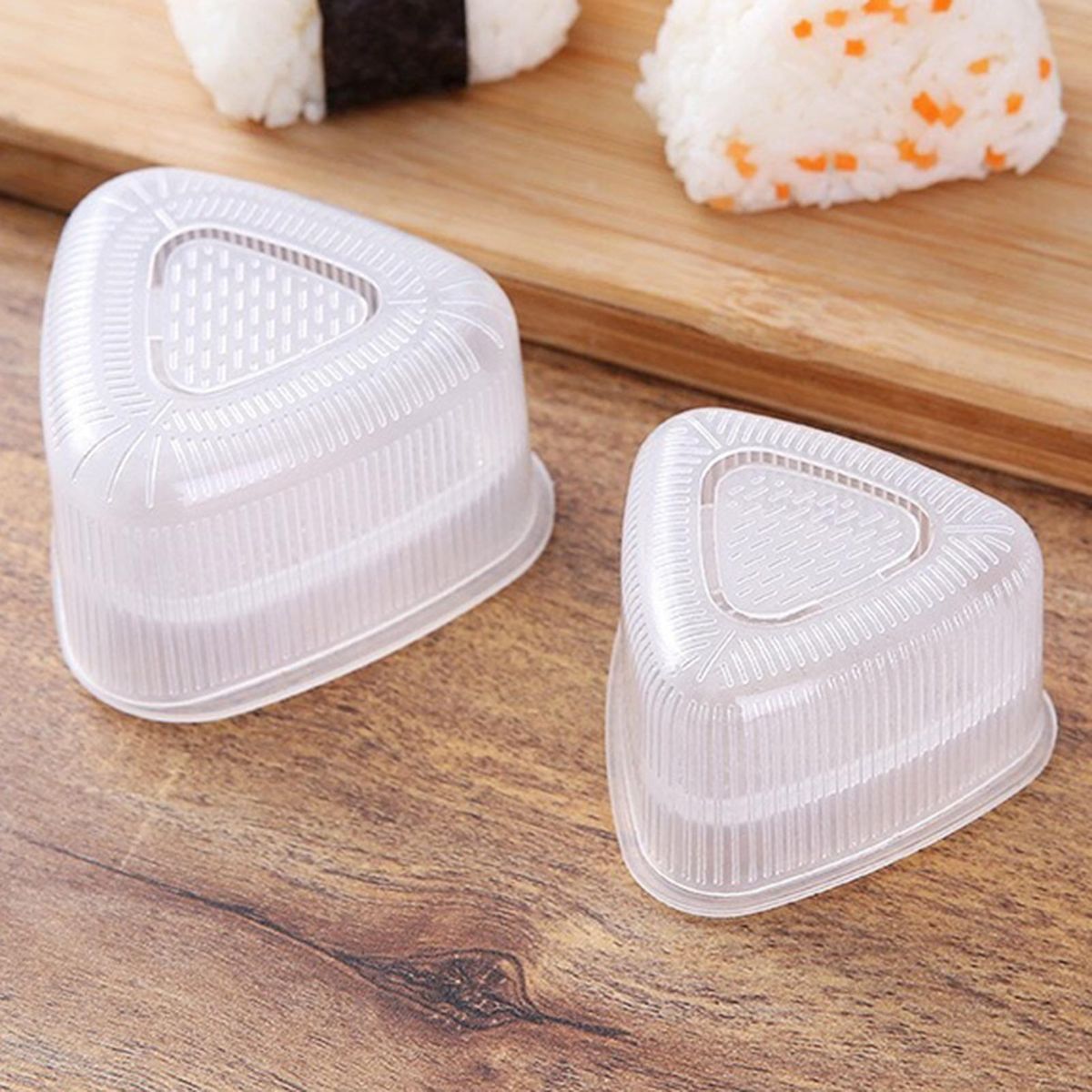 2Pcs Sushi Mold Bento Rice Ball Triangular Press Sushi Mold White