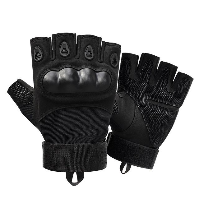 Winter Full Finger Gloves Men's Military Tactical Gloves Motorcyclist Paintball Shooting Airsoft Combat Hunting Cycling Gloves(#Half Finger Black)