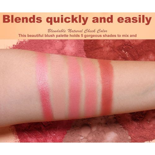 Five-color Blush Natural Long Lasting Blush Palette