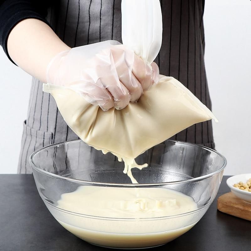 3pcs Soy Milk Wine Filter Bag Nut Milk Bag Tea Coffee Oil Yogurt Filter Net Mesh Kitchen Food Reusable Nylon Filter Bags Strainer