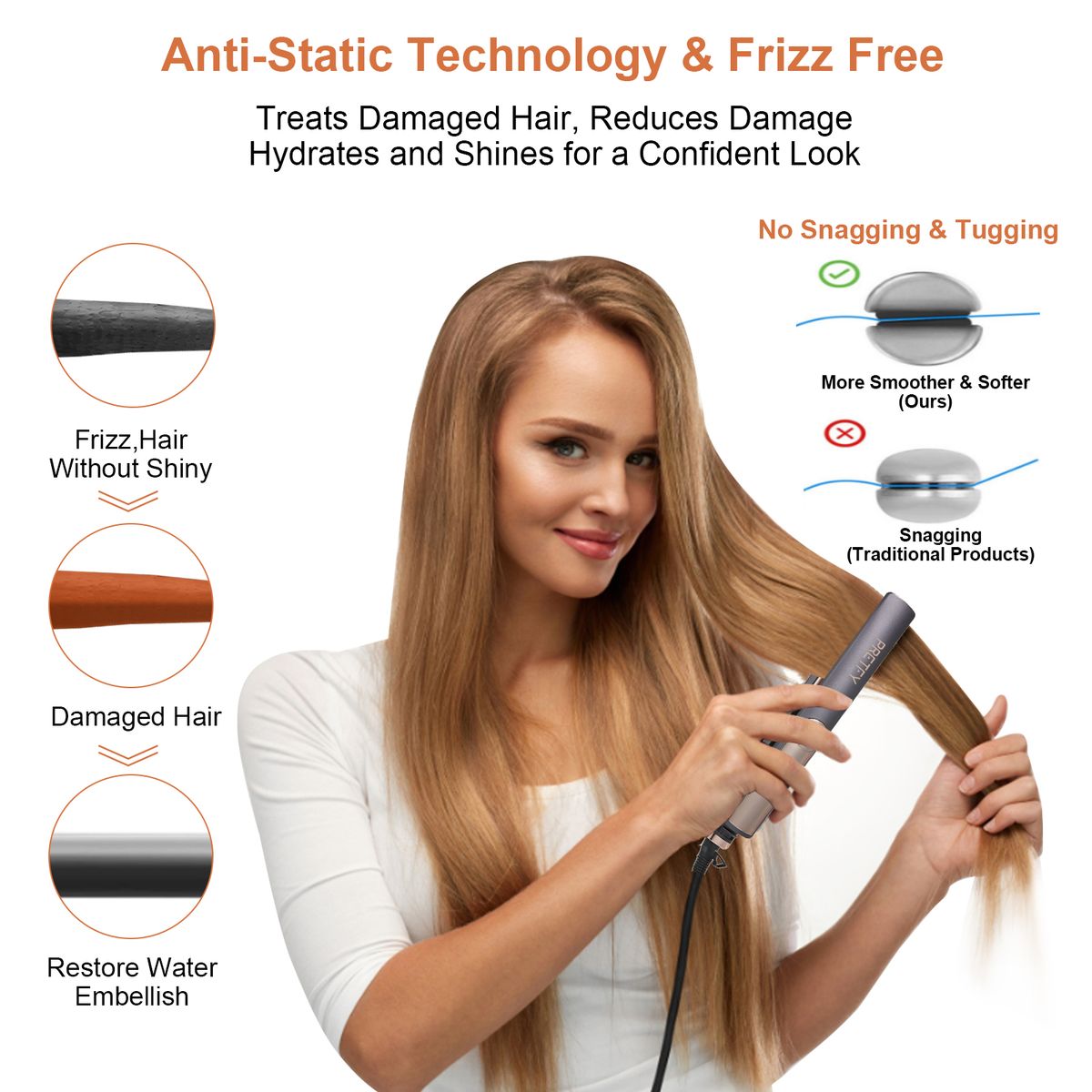 Portable Hair Straightener Ionic Electric Ceramic