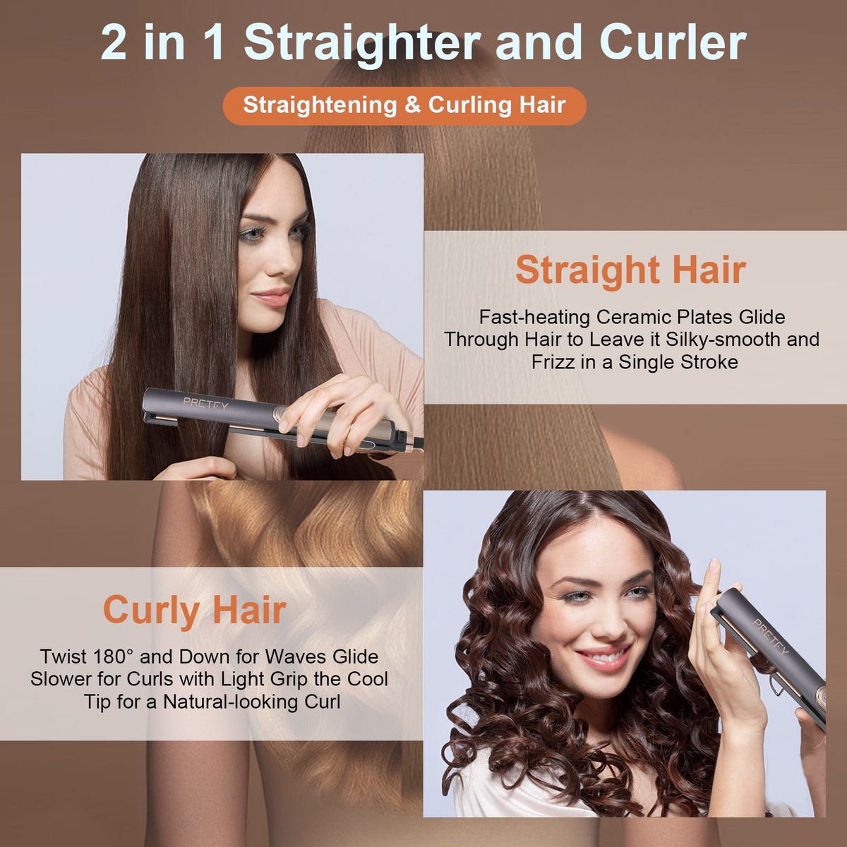 Portable Hair Straightener Ionic Electric Ceramic