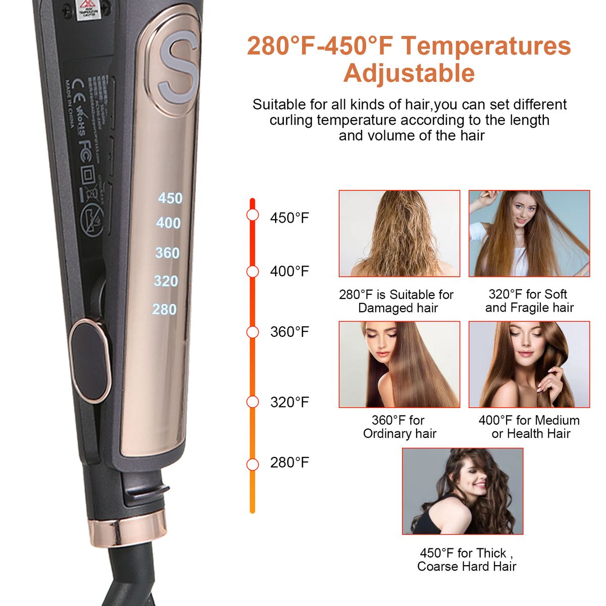 Portable Hair Straightener Ionic Electric Ceramic