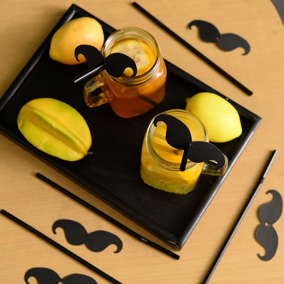 10PCS Beard Drinking Straws Disposable Degradable Drinking