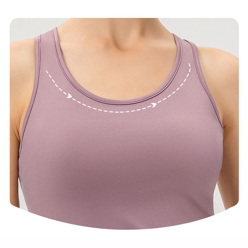 Women Workout Tops Yoga Running Sleeveless Gym Tank Sport Vest（Pink）