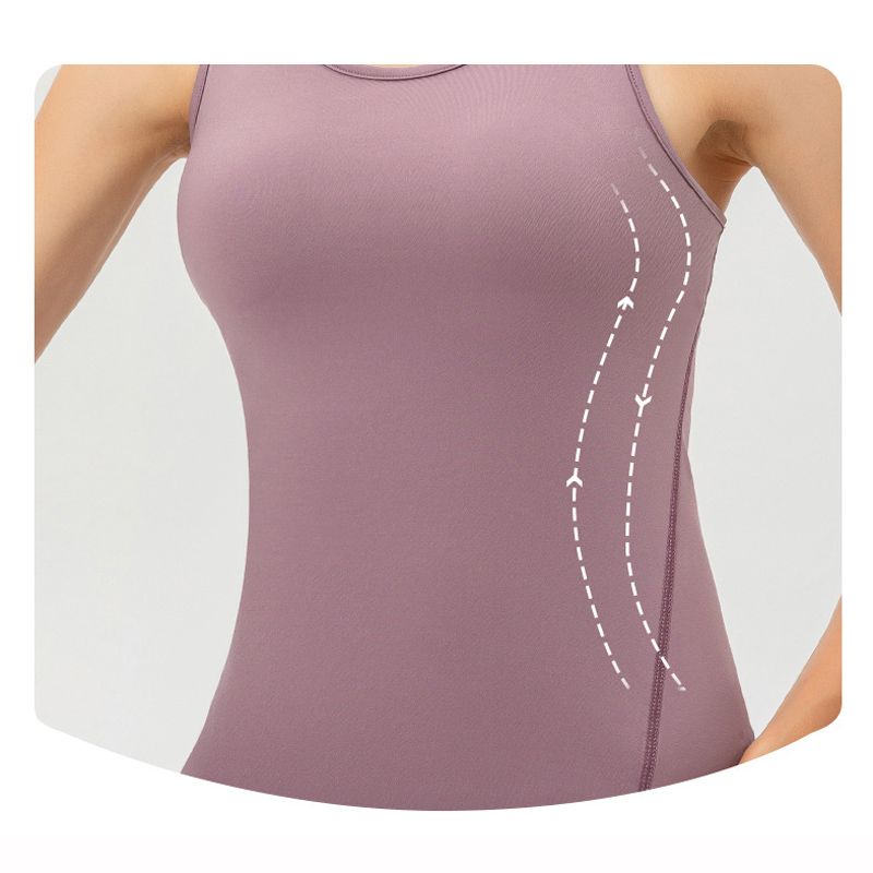 Women Workout Tops Yoga Running Sleeveless Gym Tank Sport Vest（Pink）