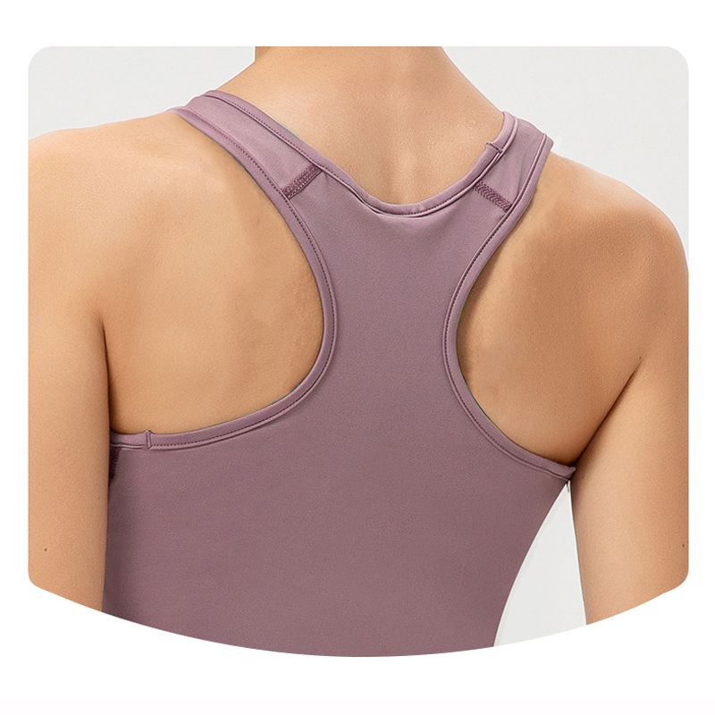 Women Workout Tops Yoga Running Sleeveless Gym Tank Sport Vest（Pink）