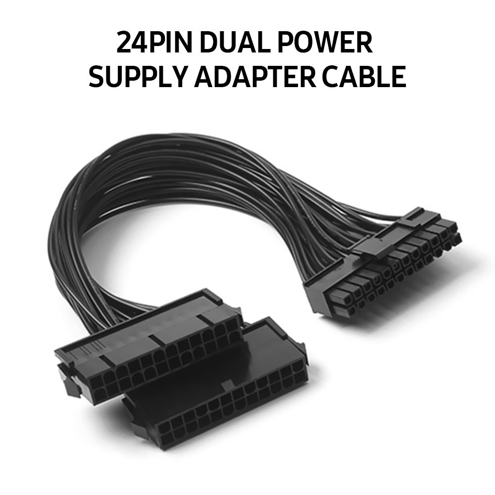 24Pin Dual Power Supply Adapter Cable 24 Pin Extension Cable