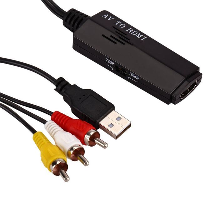 1 Piece Video Converter AV To HDMI Scaler Adapter USB Long Line