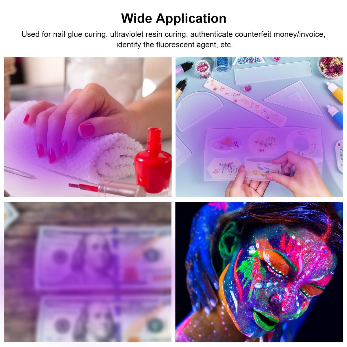 3W 395NM Nail Glue Curing Lamp Portable LEDs Desk Light