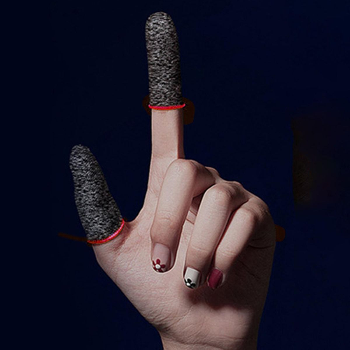 2Pcs Gaming Finger Sleeve Thumb  Sweatproof For Mobile Game Red