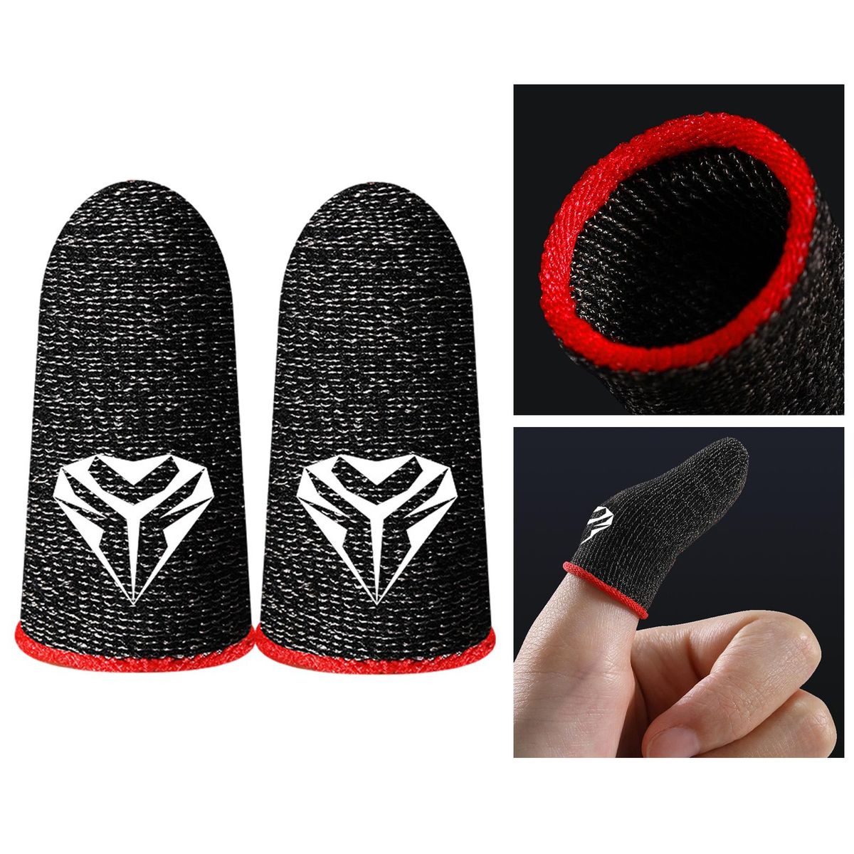 2Pcs Gaming Finger Sleeve Thumb  Sweatproof For Mobile Game Red